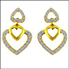 Fancy Delightful Heart Earring - JPDCM-058 - Click here to View more details about this Product